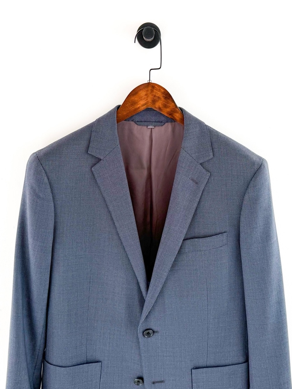 Bonobos Men's Birdseye Blue Italian Wool Textured Sport Coat Blazer 38R Slim Men - Picture 6 of 16